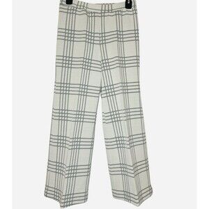 Vintage Hilton Head Sportswear Women’s 9/10 White Black Plaid Wide Leg Trousers